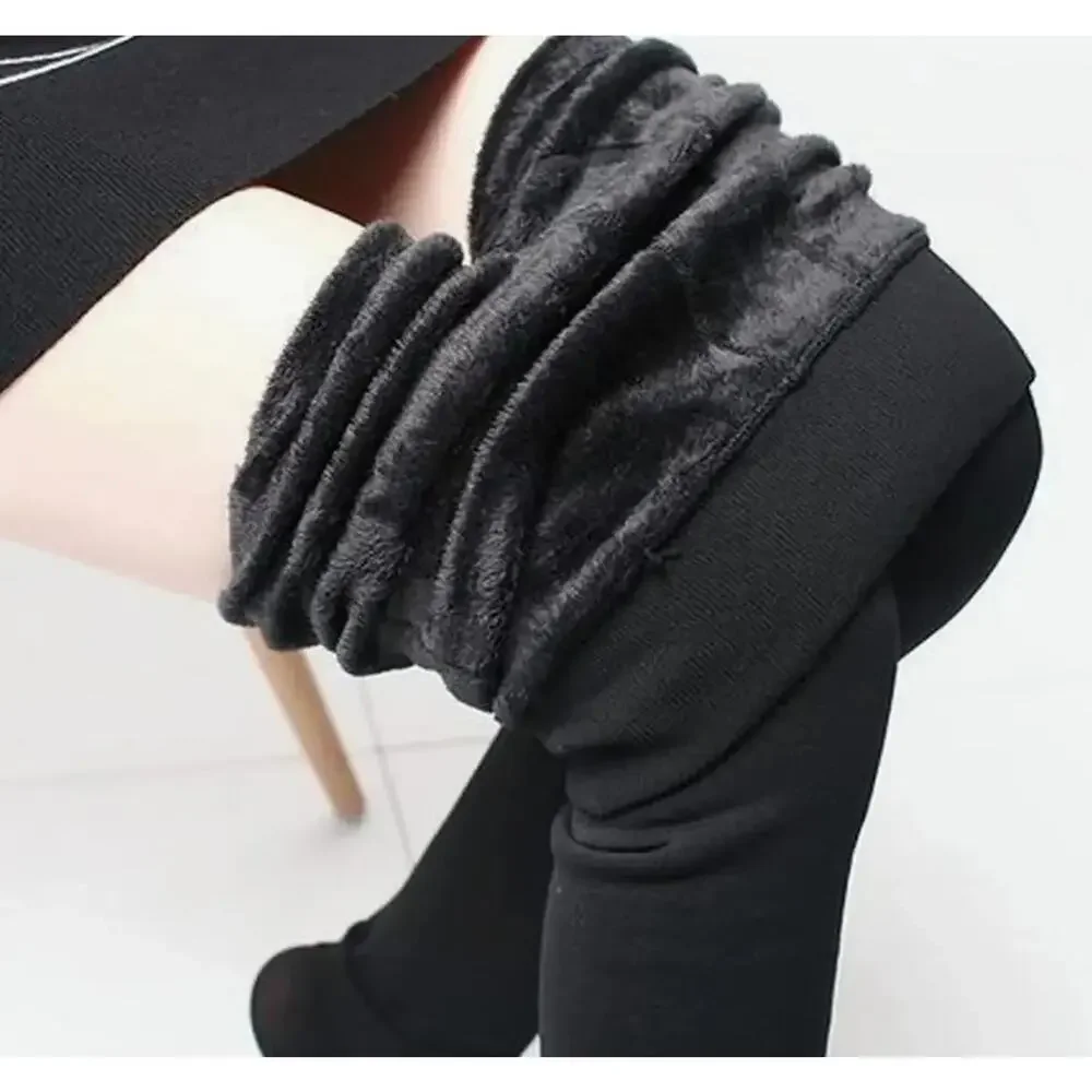 Black Plus Size Fleece Thermal Stirrup Leggings – Winter